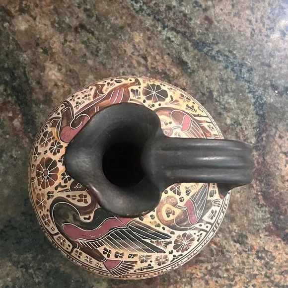 Handcrafted Ceramic Pitcher with Intricate Design - Picture 3 of 10